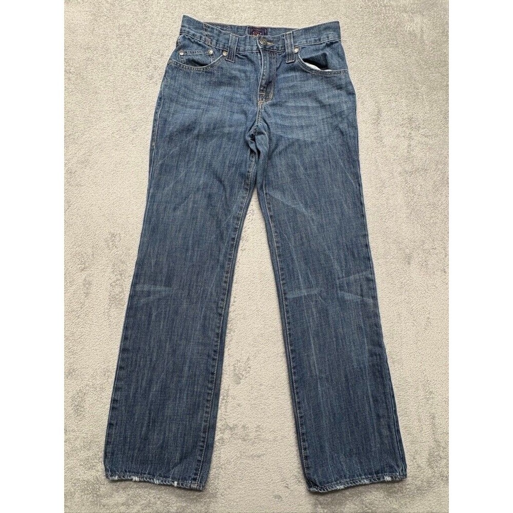 Rock & Republic Straight Jeans Mens Blue Measured 29x31 Denim Embroidered